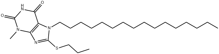 7-hexadecyl-3-methyl-8-propylsulfanylpurine-2,6-dione Struktur