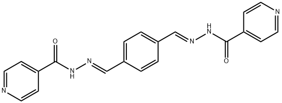 N-[(E)-[4-[(E)-(pyridine-4-carbonylhydrazinylidene)methyl]phenyl]methylideneamino]pyridine-4-carboxamide Struktur