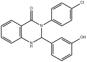 3-(4-chlorophenyl)-2-(3-hydroxyphenyl)-1,2-dihydroquinazolin-4-one Struktur