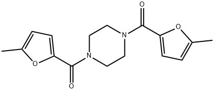 [4-(5-methylfuran-2-carbonyl)piperazin-1-yl]-(5-methylfuran-2-yl)methanone Struktur