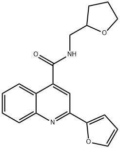 2-(furan-2-yl)-N-(oxolan-2-ylmethyl)quinoline-4-carboxamide Struktur