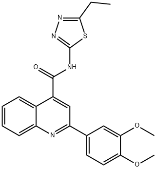 2-(3,4-dimethoxyphenyl)-N-(5-ethyl-1,3,4-thiadiazol-2-yl)quinoline-4-carboxamide Struktur