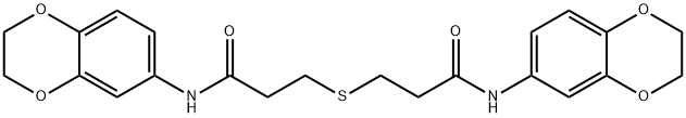 N-(2,3-dihydro-1,4-benzodioxin-6-yl)-3-[3-(2,3-dihydro-1,4-benzodioxin-6-ylamino)-3-oxopropyl]sulfanylpropanamide Struktur