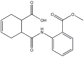 6-[(2-methoxycarbonylphenyl)carbamoyl]cyclohex-3-ene-1-carboxylic acid Struktur