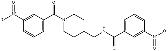 3-nitro-N-[[1-(3-nitrobenzoyl)piperidin-4-yl]methyl]benzamide Struktur