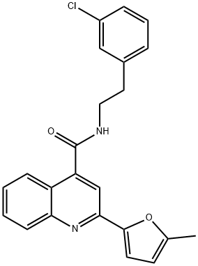 N-[2-(3-chlorophenyl)ethyl]-2-(5-methylfuran-2-yl)quinoline-4-carboxamide Struktur