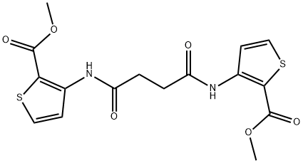 methyl 3-[[4-[(2-methoxycarbonylthiophen-3-yl)amino]-4-oxobutanoyl]amino]thiophene-2-carboxylate Struktur