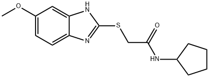 N-cyclopentyl-2-[(6-methoxy-1H-benzimidazol-2-yl)sulfanyl]acetamide Struktur