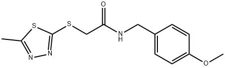 N-[(4-methoxyphenyl)methyl]-2-[(5-methyl-1,3,4-thiadiazol-2-yl)sulfanyl]acetamide Struktur