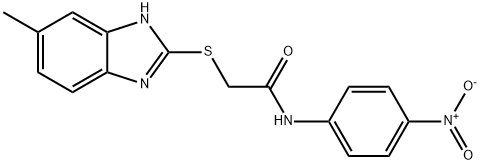 2-[(6-methyl-1H-benzimidazol-2-yl)sulfanyl]-N-(4-nitrophenyl)acetamide Struktur