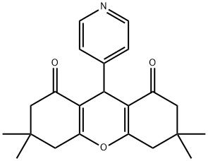 3,3,6,6-tetramethyl-9-pyridin-4-yl-4,5,7,9-tetrahydro-2H-xanthene-1,8-dione Struktur