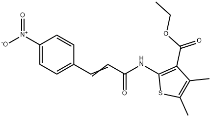 ethyl 4,5-dimethyl-2-[[(E)-3-(4-nitrophenyl)prop-2-enoyl]amino]thiophene-3-carboxylate Struktur