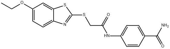 4-[[2-[(6-ethoxy-1,3-benzothiazol-2-yl)sulfanyl]acetyl]amino]benzamide Struktur