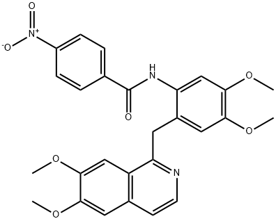 N-[2-[(6,7-dimethoxyisoquinolin-1-yl)methyl]-4,5-dimethoxyphenyl]-4-nitrobenzamide Struktur