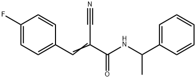 (E)-2-cyano-3-(4-fluorophenyl)-N-(1-phenylethyl)prop-2-enamide Struktur