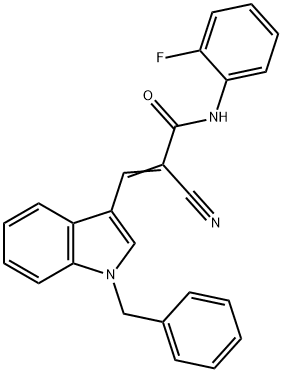 (E)-3-(1-benzylindol-3-yl)-2-cyano-N-(2-fluorophenyl)prop-2-enamide Struktur