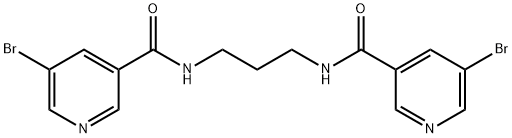 5-bromo-N-[3-[(5-bromopyridine-3-carbonyl)amino]propyl]pyridine-3-carboxamide Struktur