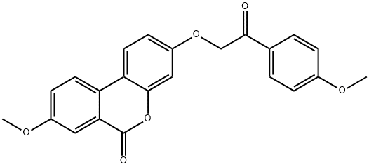 8-methoxy-3-[2-(4-methoxyphenyl)-2-oxoethoxy]benzo[c]chromen-6-one Struktur