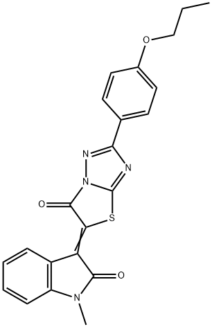 (5Z)-5-(1-methyl-2-oxoindol-3-ylidene)-2-(4-propoxyphenyl)-[1,3]thiazolo[3,2-b][1,2,4]triazol-6-one Struktur