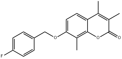 7-[(4-fluorophenyl)methoxy]-3,4,8-trimethylchromen-2-one Struktur