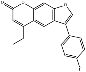 5-ethyl-3-(4-fluorophenyl)furo[3,2-g]chromen-7-one Struktur