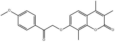 7-[2-(4-methoxyphenyl)-2-oxoethoxy]-3,4,8-trimethylchromen-2-one Struktur