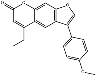 5-ethyl-3-(4-methoxyphenyl)furo[3,2-g]chromen-7-one Struktur