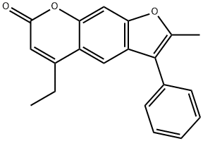 5-ethyl-2-methyl-3-phenylfuro[3,2-g]chromen-7-one Struktur