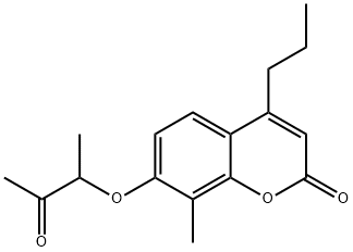 8-methyl-7-(3-oxobutan-2-yloxy)-4-propylchromen-2-one Struktur