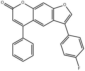 3-(4-fluorophenyl)-5-phenylfuro[3,2-g]chromen-7-one Struktur