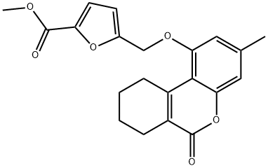 methyl 5-[(3-methyl-6-oxo-7,8,9,10-tetrahydrobenzo[c]chromen-1-yl)oxymethyl]furan-2-carboxylate Struktur