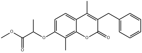 methyl 2-(3-benzyl-4,8-dimethyl-2-oxochromen-7-yl)oxypropanoate Struktur