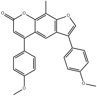 3,5-bis(4-methoxyphenyl)-9-methylfuro[3,2-g]chromen-7-one Struktur