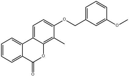 3-[(3-methoxyphenyl)methoxy]-4-methylbenzo[c]chromen-6-one Struktur