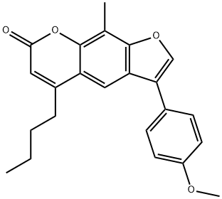 5-butyl-3-(4-methoxyphenyl)-9-methylfuro[3,2-g]chromen-7-one Struktur