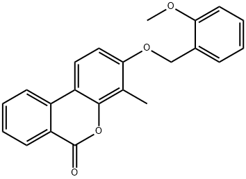 3-[(2-methoxyphenyl)methoxy]-4-methylbenzo[c]chromen-6-one Struktur