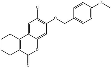 2-chloro-3-[(4-methoxyphenyl)methoxy]-7,8,9,10-tetrahydrobenzo[c]chromen-6-one Struktur