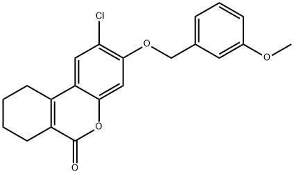 2-chloro-3-[(3-methoxyphenyl)methoxy]-7,8,9,10-tetrahydrobenzo[c]chromen-6-one Struktur