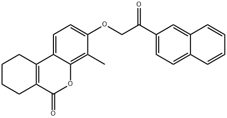 4-methyl-3-(2-naphthalen-2-yl-2-oxoethoxy)-7,8,9,10-tetrahydrobenzo[c]chromen-6-one Struktur