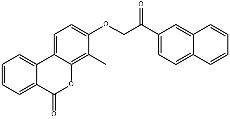 4-methyl-3-(2-naphthalen-2-yl-2-oxoethoxy)benzo[c]chromen-6-one Struktur