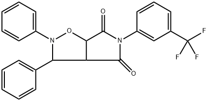 2,3-diphenyl-5-[3-(trifluoromethyl)phenyl]-3a,6a-dihydro-3H-pyrrolo[3,4-d][1,2]oxazole-4,6-dione Struktur