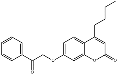 4-butyl-7-phenacyloxychromen-2-one Struktur