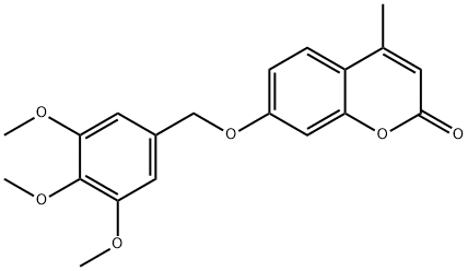 4-methyl-7-[(3,4,5-trimethoxyphenyl)methoxy]chromen-2-one Struktur