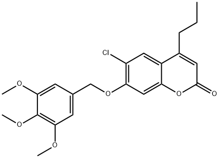 6-chloro-4-propyl-7-[(3,4,5-trimethoxyphenyl)methoxy]chromen-2-one Struktur