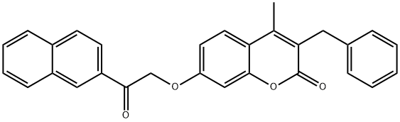 3-benzyl-4-methyl-7-(2-naphthalen-2-yl-2-oxoethoxy)chromen-2-one Struktur