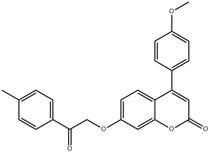 4-(4-methoxyphenyl)-7-[2-(4-methylphenyl)-2-oxoethoxy]chromen-2-one Struktur