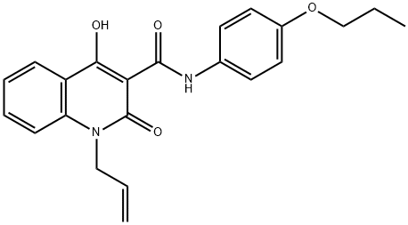 4-hydroxy-2-oxo-1-prop-2-enyl-N-(4-propoxyphenyl)quinoline-3-carboxamide Struktur