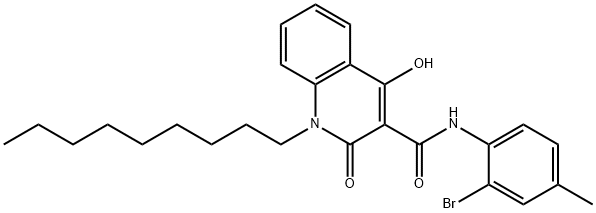 N-(2-bromo-4-methylphenyl)-4-hydroxy-1-nonyl-2-oxoquinoline-3-carboxamide Struktur