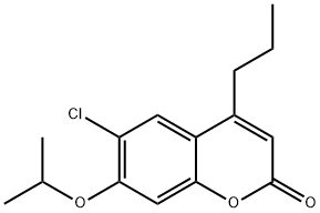 6-chloro-7-propan-2-yloxy-4-propylchromen-2-one Struktur