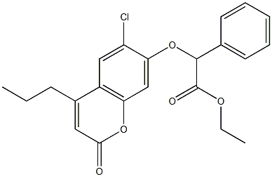 ethyl 2-(6-chloro-2-oxo-4-propylchromen-7-yl)oxy-2-phenylacetate Struktur